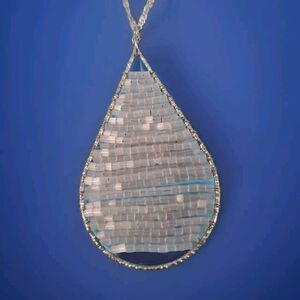 Beaded Teadrop Necklace Boho Light Pink Constume Jewelry